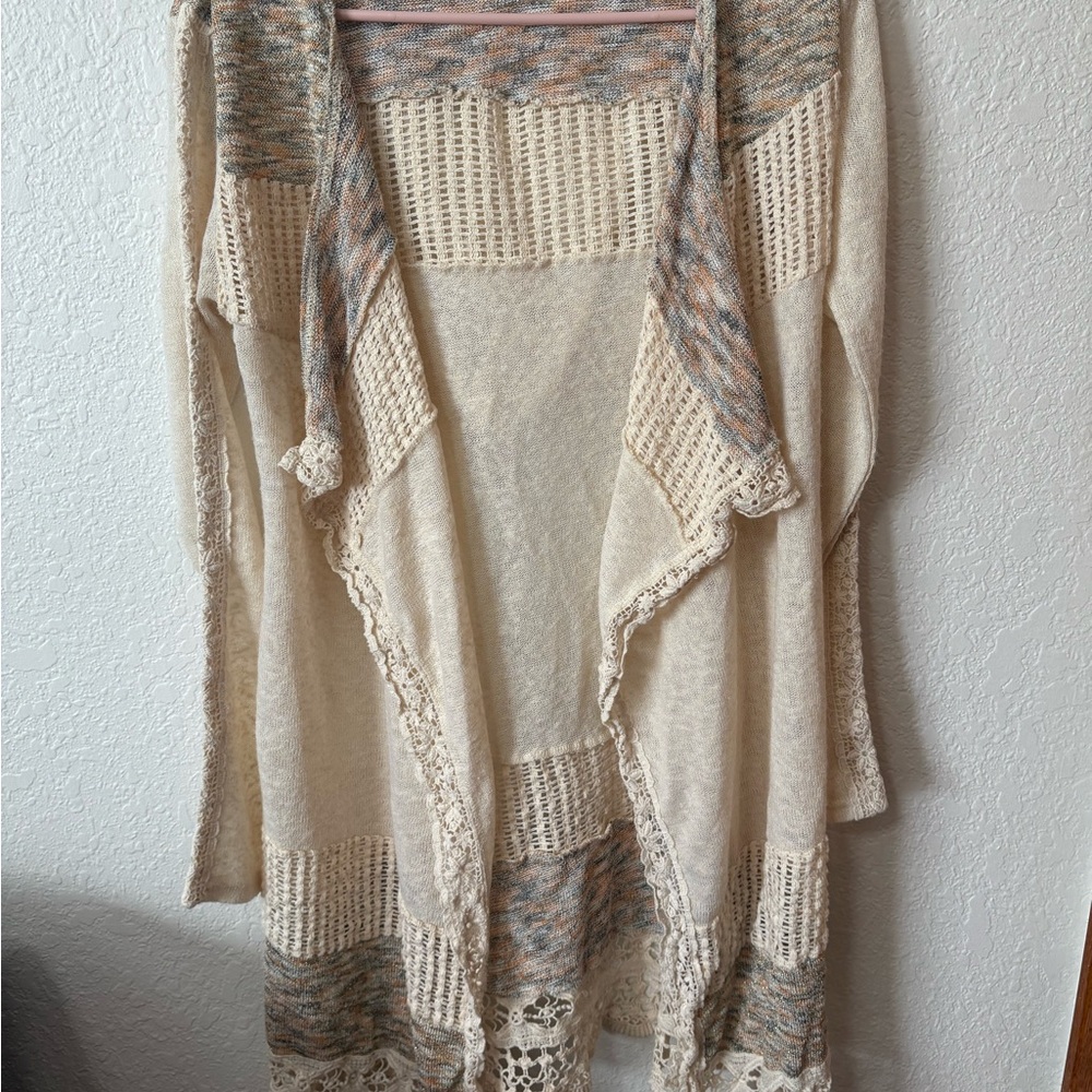 Miss Me Cream and Tan Cardigan